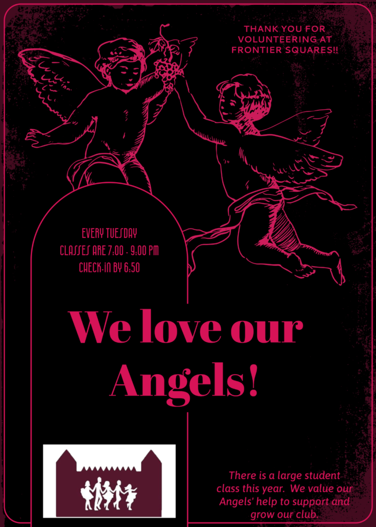 2024 Frontier Squares Thank Angel Volunteers @ Classes Flyer